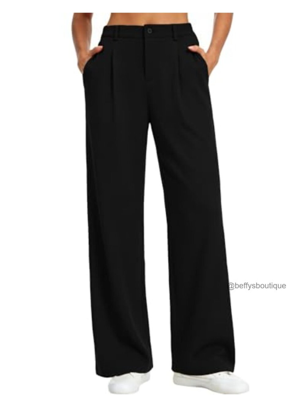 Wide Leg Stretch Work Dress Pants High Waist Business Casual Trousers